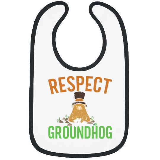 Respect The Groundhog Woodchuck Whisperer Groundhog Day Bibs