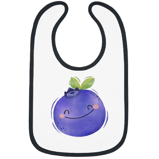 Blueberry Happy Fruit Plant Cute Kawaii Anime Cartoon Art Bibs