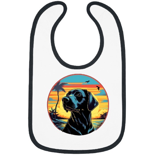 Cute Black Lab Black Labrador Retriever Puppy Dog Mom Animal 6 Bibs