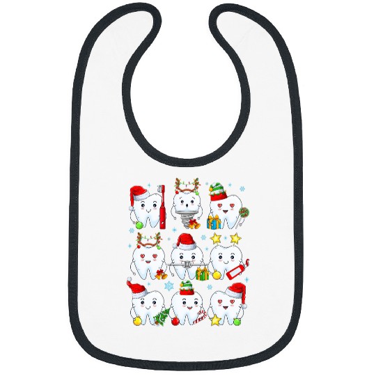 Merry Christmas Dental Assistant Teeth Santa Hat Xmas Bibs