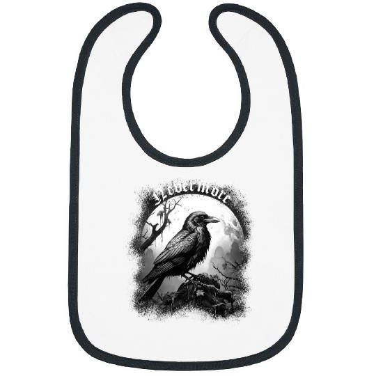 Lacrosse Gift NEVERMORE Quoth The Raven Poem Edgar Allan Poe Meme Bibs