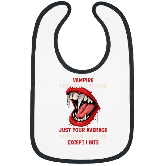 Pontoon Fun Vampire Pontoon Captain Halloween Pontoon Boat Scary Bibs