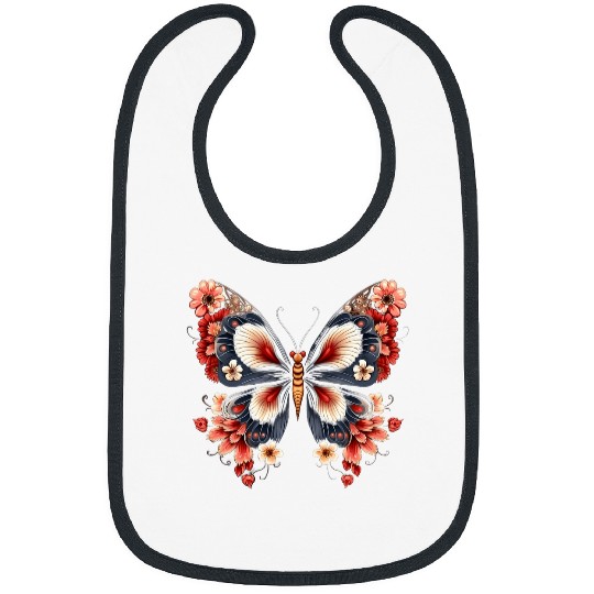 Pressed Flowers Butterfly  s For Women Floral Wildflower Bibs