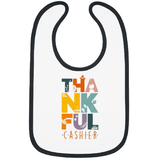 Cute Thanksgiving Thankful Cashier Autumn Fall Leaves Bibs