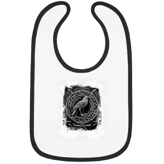 Lacrosse Gift Odins Raven Flying Viking Valhalla Norse Mythology 26 Bibs