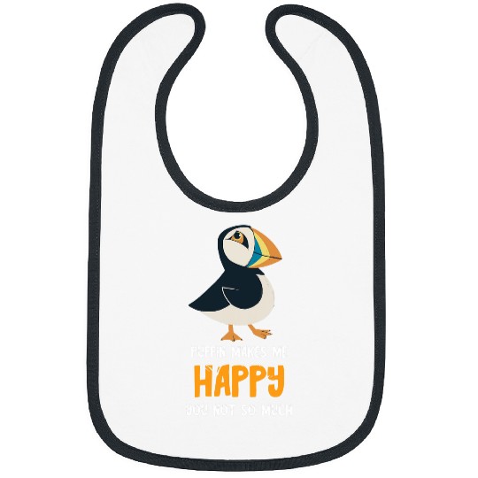 Makes Me Happy Puffin Lover Sea Bird Seabird Lover Puffin Bibs