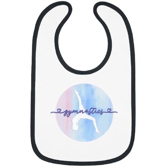 I Love Gymnastics Pastel Watercolor Aesthetic Bibs