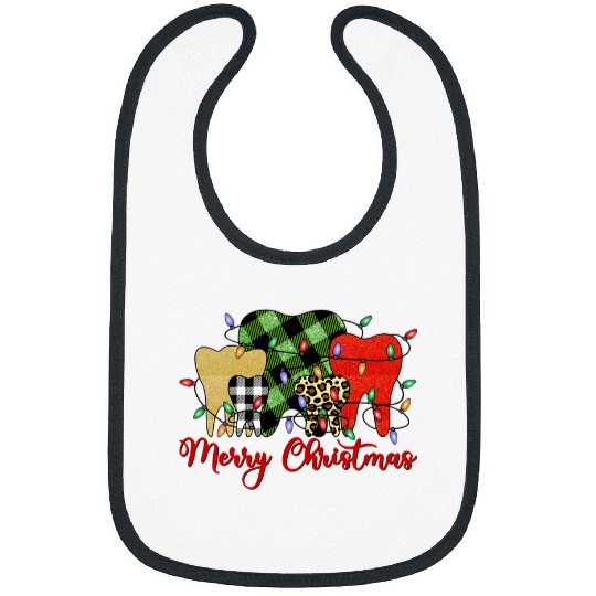 Merry Christmas Dental dentists Tooth Xmas Bibs