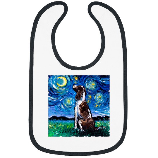 English Springer Spaniel Starry Night Van Gogh Dog Gift Dog Bibs