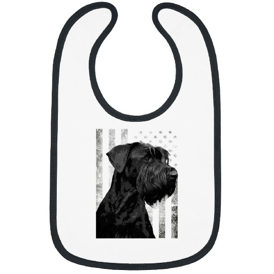 American Flag Mardi Gras Schnauzer Dog Cute Puppy Lover Bibs
