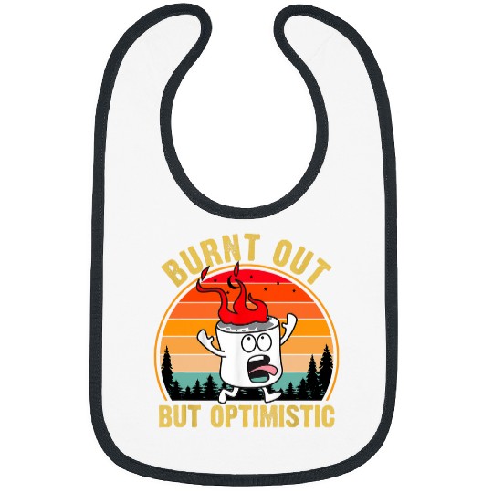 Burnt Out But Optimistic Cute Marshmallow For Camping 3 Bibs