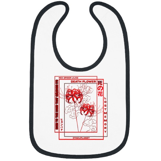 Lacrosse Gift Japanese Spider Lily Soft Grunge Anime Aesthetic Flower Bibs