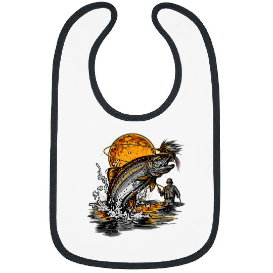 Fishing Men Gift For Fishing Fly Fishing Blood Moon Fisher Bibs