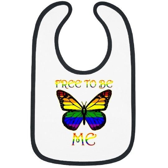 Pride Flag Butterfly Love Lesbian Gay Diversity Freedom Meme Bibs