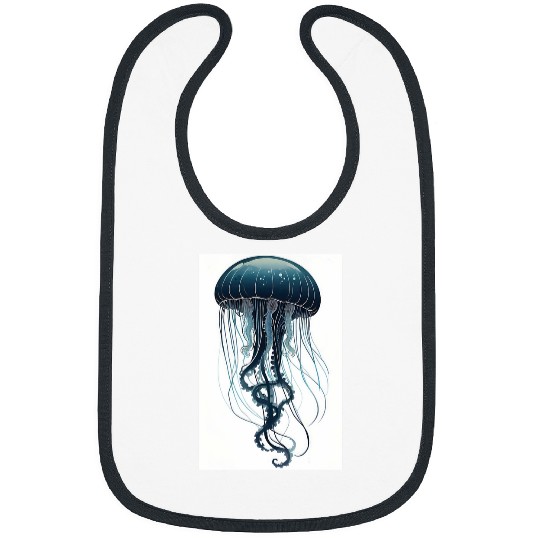Modern Jellyfish Drawing Fish Artwork Graphic Bibs