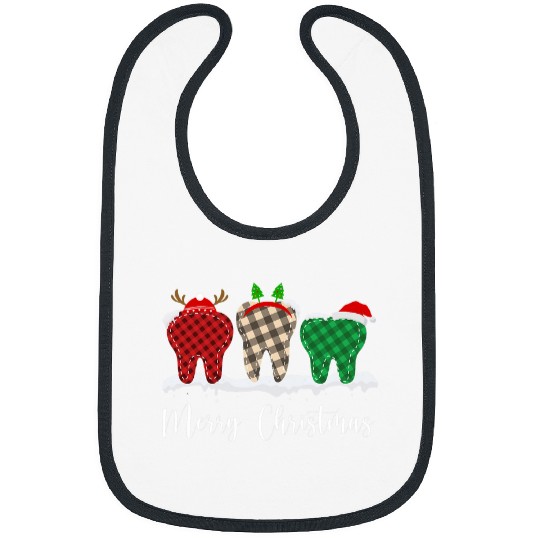 Merry Christmas Dental Squad Christmas Dental Red Plaid Bibs