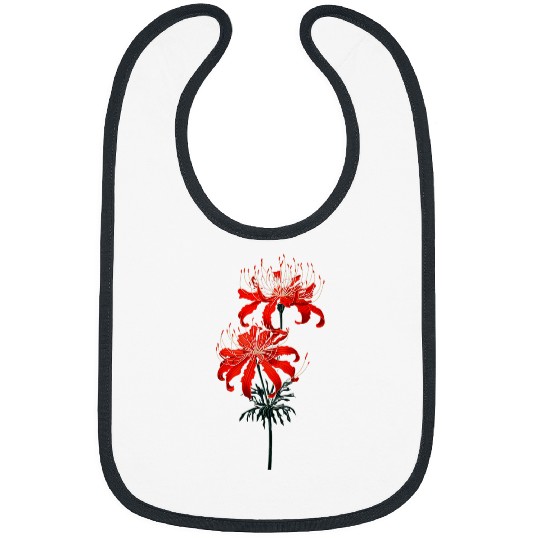 Lacrosse Gift Japanese Art Red Spider Lily Lycoris Bibs