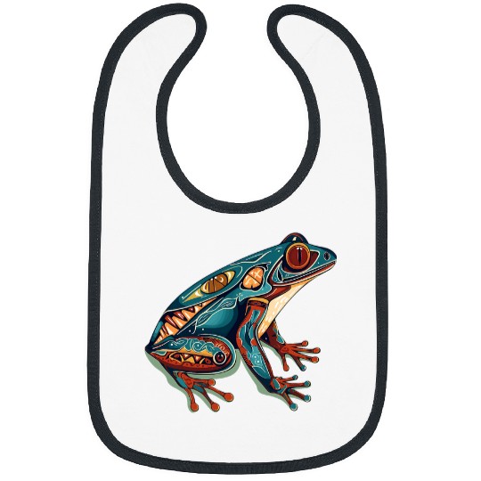 Frog Native American Indian Style Art Pacific Northwest 3 Bibs