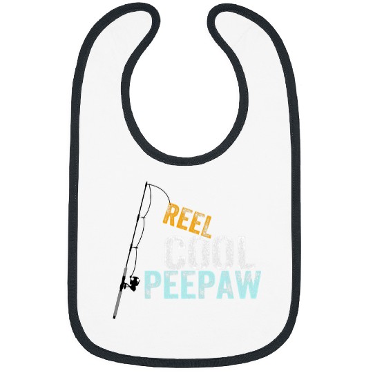 Fishing reel cool peepaw fisherman daddy fars day fishing Fisher Bibs