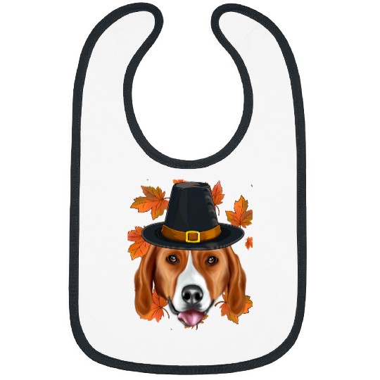 Fall American Foxhound Pilgrim Thanksgiving Bibs