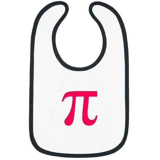 Pi Day Math Graphic Women and Girls Pi Symbol Pink March 14 Bibs
