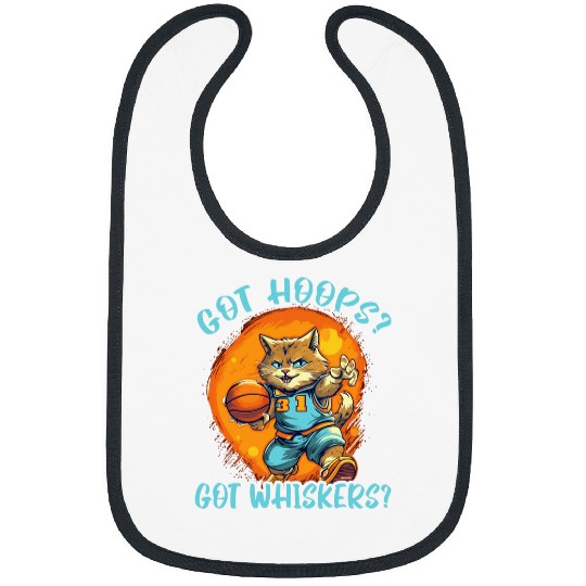 Basketball Cat Basketball Player Kitty I Love Basketball 4 Bibs