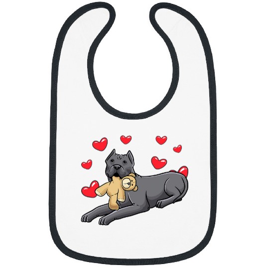 Cane Corso Italiano Dog with Stuffed Animal Bibs