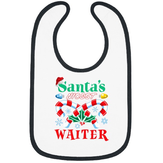 Santas Nicest Waiter Christmas Naughty Or Nice List Bibs