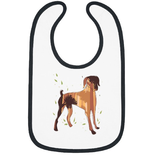 German Shorthair Pointer Nature Silhoutte Gift Dog Mom Dad Bibs