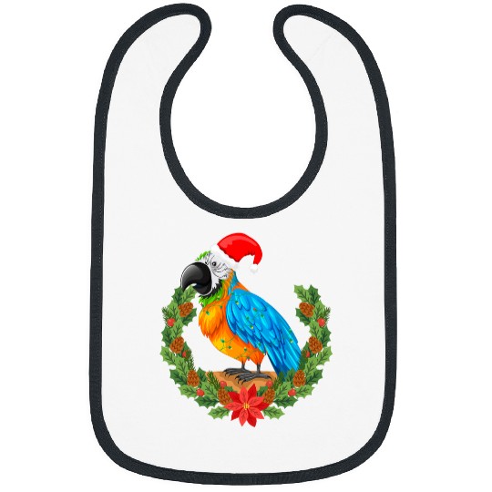 Mistletoe Tropical Parrot Hawaiian Summer Christmas In July Bibs