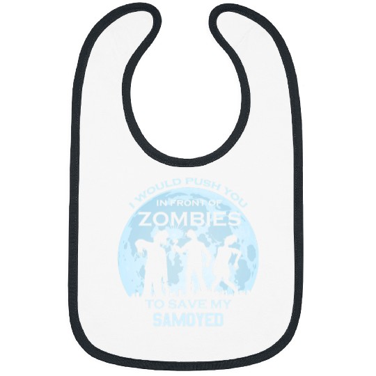 Dog Samoyed Funny Zombie Halloween Pet Samoyed Bibs