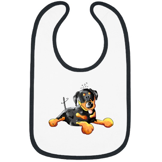 Dog Rottweiler For Dog Lovers I Rottweiler Puppy Art Bibs