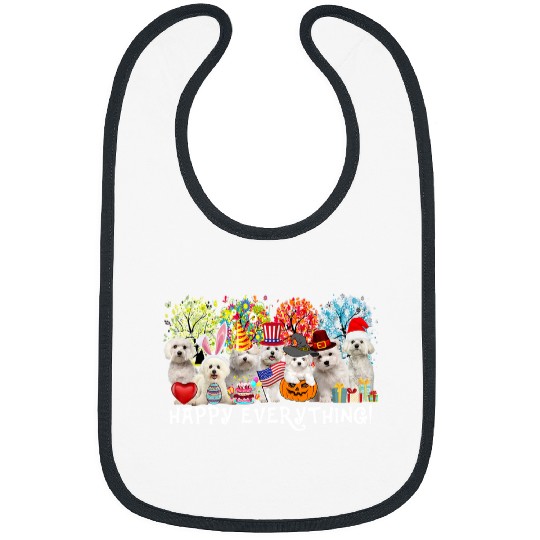 Dog Maltese Happy Everything Maltese Dog Seasons All Year Tree Lover25 Bibs