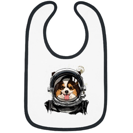 Dog Papillon Astronaut Space Exploration Astronomy Lover 42 Bibs
