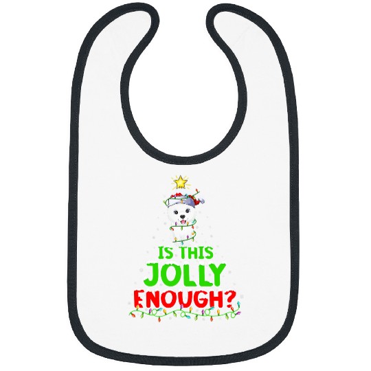 Dog Samoyed xmass Lighting Tree Is This Jolly Enough Samoyed Christmas Bibs