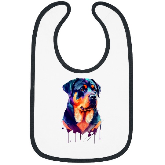 Dog Rottweiler Lover Rottie Portrait 2 Bibs