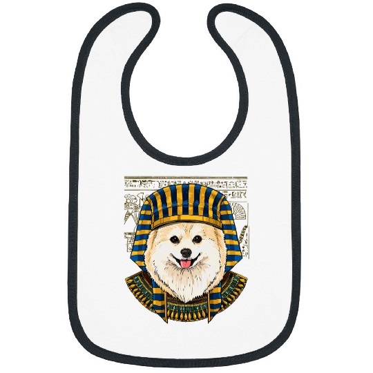 Dog Pomeranian Egyptian Pharaoh Historian Archaeologist Dog 79 Bibs