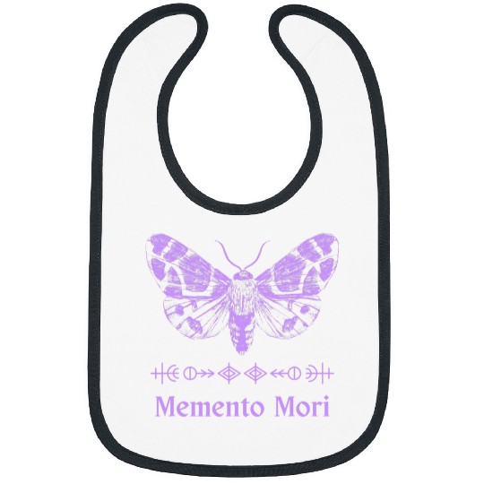Memento Mori Purple Goth Gothic Moth Goblincore Witchcraft Bibs