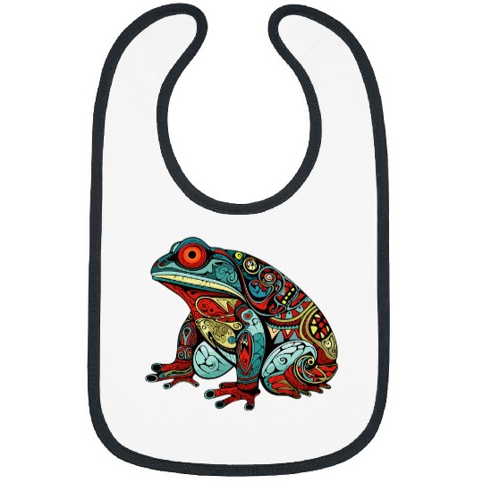 Frog Native American Indian Style Art Pacific Northwest 1 Bibs
