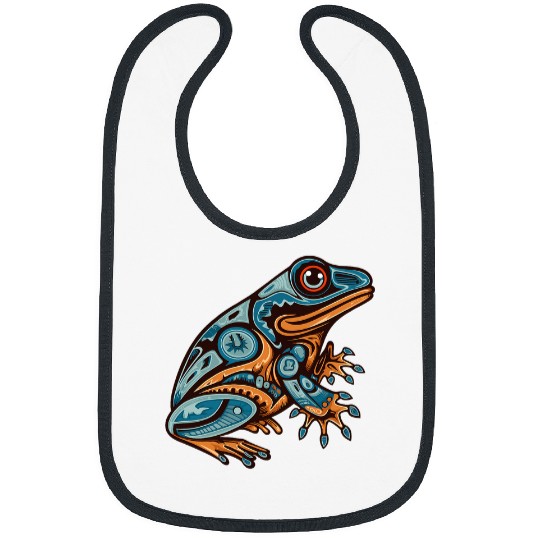Frog Native American Indian Style Art Pacific Northwest 2 Bibs