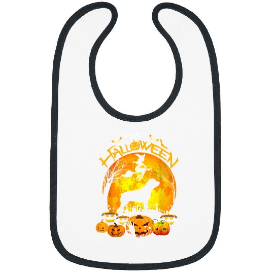Dog Rottweiler Pumpkin Happy Halloween For Dog Lover 155 Bibs