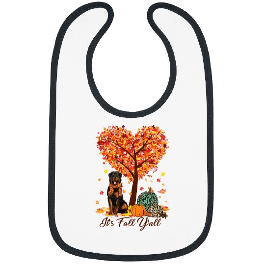 Dog Rottweiler Its Fall YAll Funny Rottweiler Fall Autumn Dog Lover121 Bibs