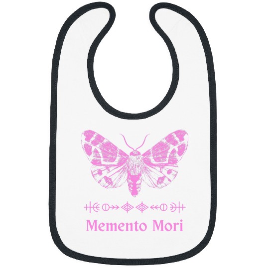 Memento Mori Pink Goth Gothic Moth Goblincore Witchcraft Bibs