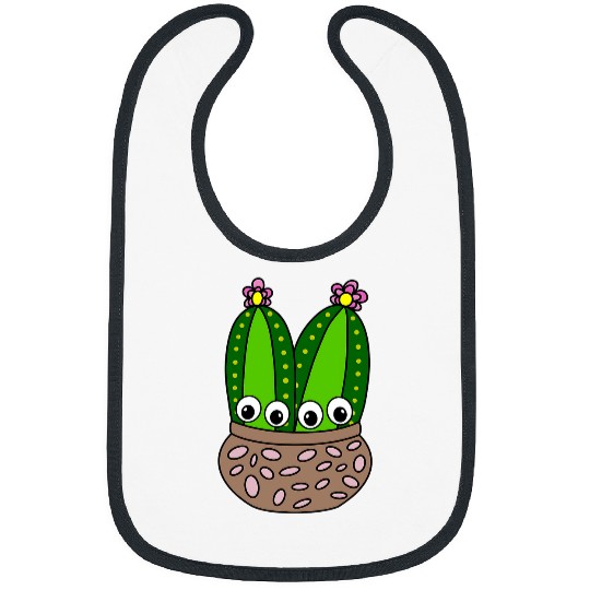 Cacti Couple In A Nice Pottery Pot Bibs