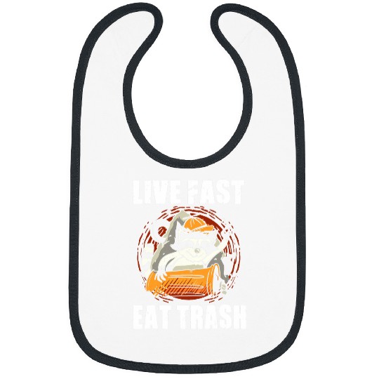 Camping Campers Hiking Live Fast Eat Trash Raccoon Bibs