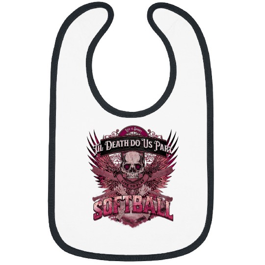 Life is Short Til Death Do Us Part Softball Grunge Pink Bibs