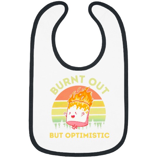 Burnt Out But Optimistic Retro vintages Sunset Marshmallow Bibs