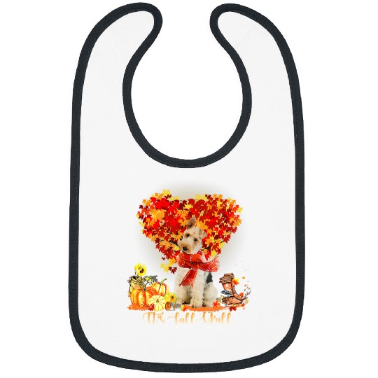 Its Fall Yall Wire Fox Terrier Dog Lovers Thanksgiving205 Bibs