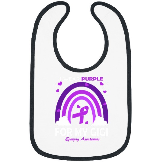 I Wear Purple For My Gigi Rainbow Epilepsy Awareness Bibs