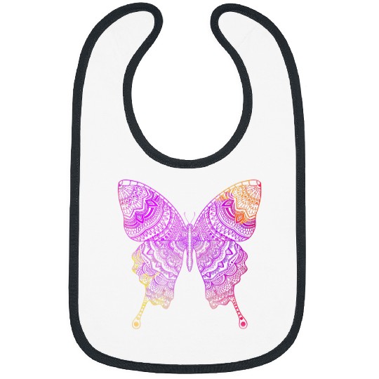 Butterfly Art Mandala Art Zen Yoga Om Meditation Boho Hippie Bibs